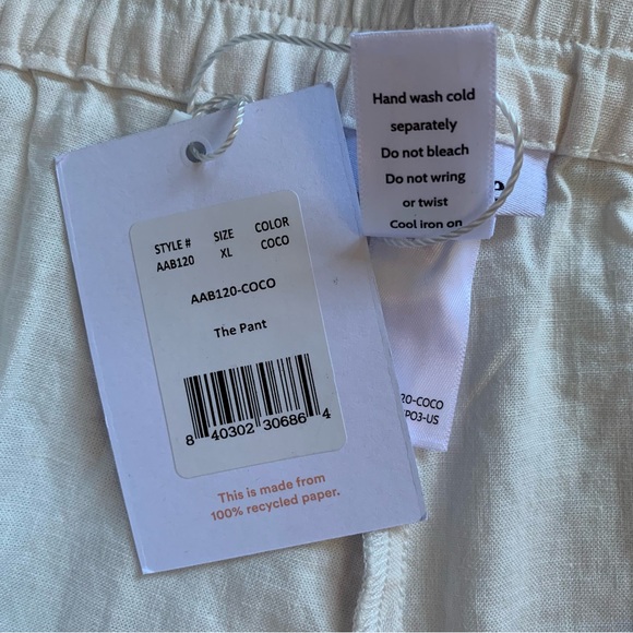 Andie Size XL Linen Blend Wide Leg Beach Pants - Coverup NWT - Picture 9 of 15